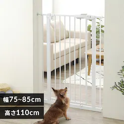 アイリスプラザ公式のスチールペットゲート商品画像。幅110cmタイプ