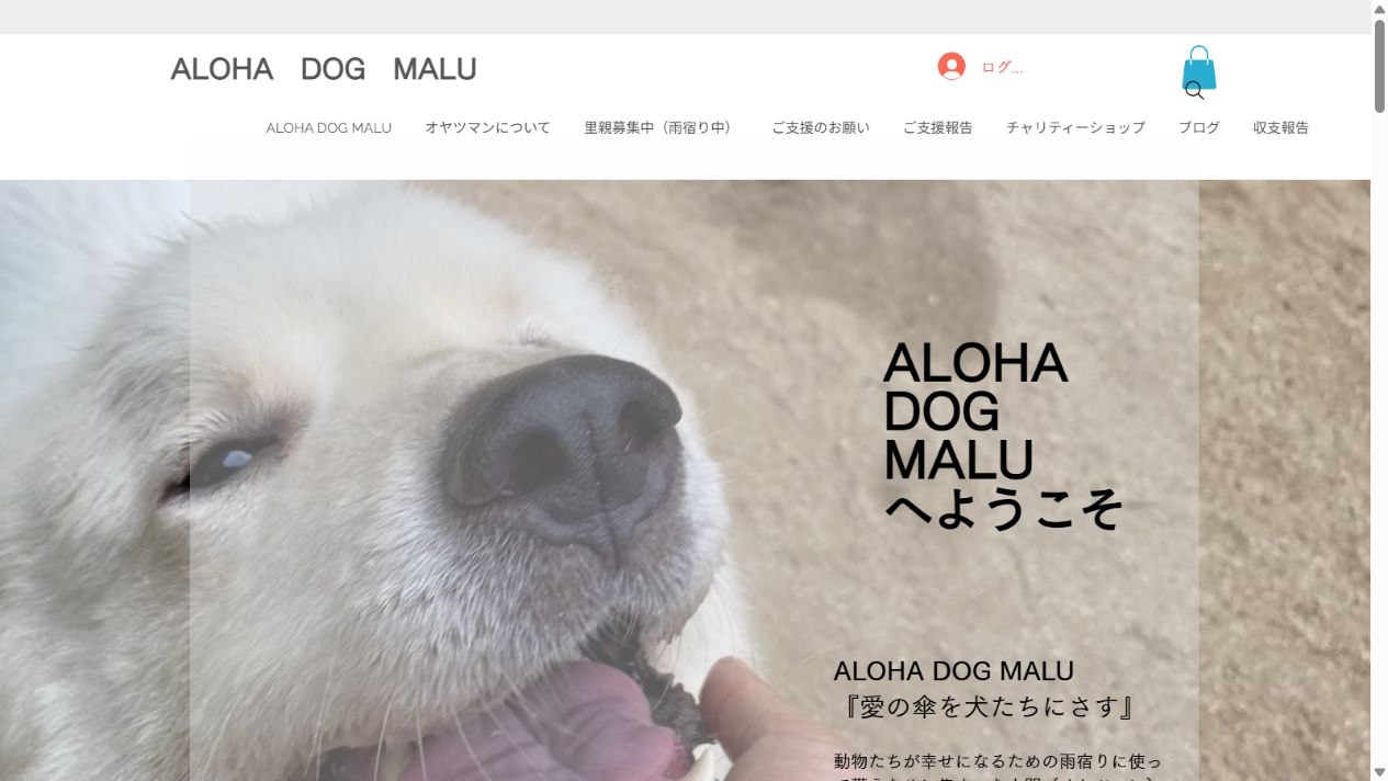 ALOHA DOG MALU公式サイトのトップページ