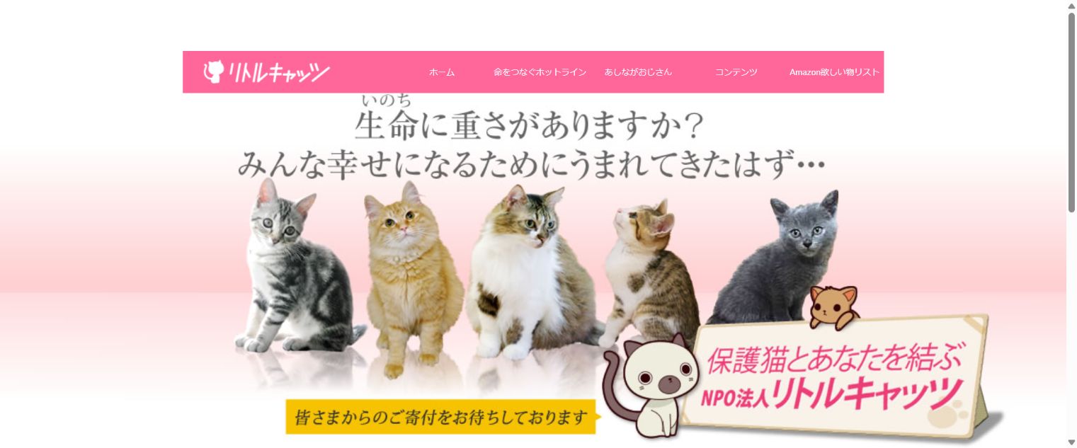 リトルキャッツ公式サイトのトップページ